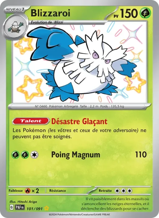 Carte Pokémon Blizzaroi 101/091 Shiny rare Destinées de Paldea