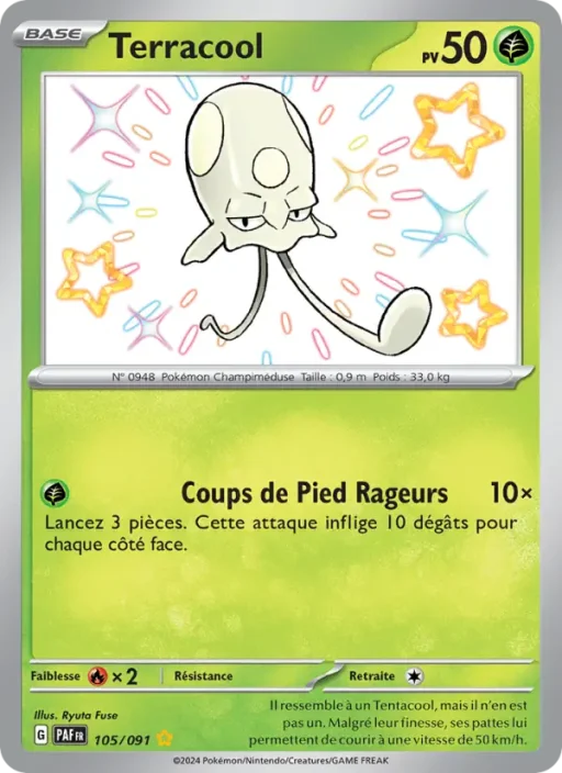 Carte Pokémon Terracool 105/091 Shiny rare Destinées de Paldea