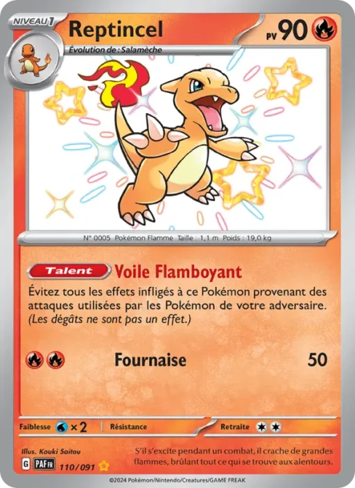 Carte Pokémon Reptincel 110/091 Shiny rare Destinées de Paldea