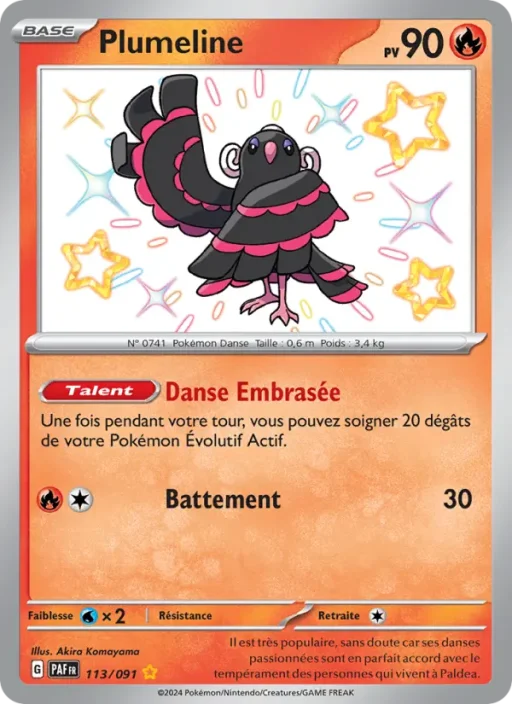 Carte Pokémon Plumeline 113/091 Shiny rare Destinées de Paldea