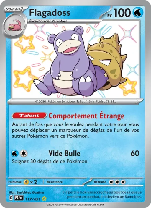 Carte Pokémon Flagadoss 117/091 Shiny rare Destinées de Paldea