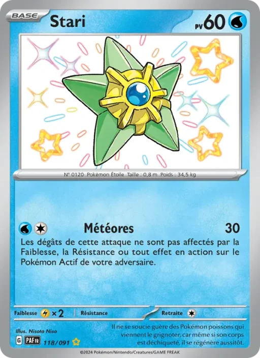 Carte Pokémon Stari 118/091 Shiny rare Destinées de Paldea