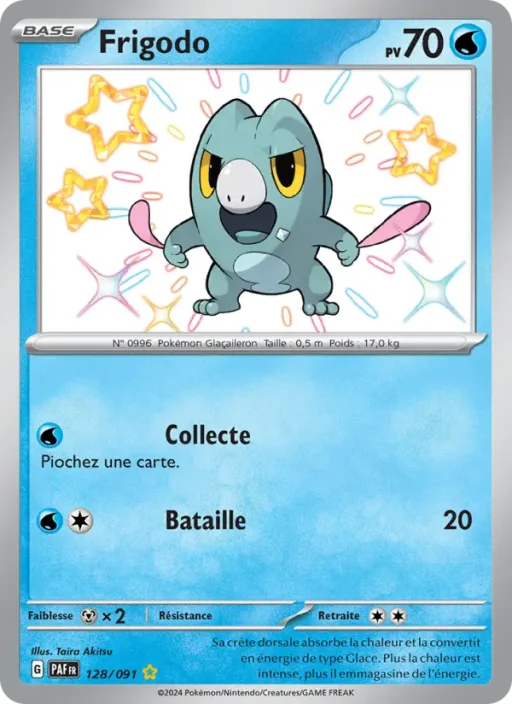 Carte Pokémon Frigodo 128/091 Shiny rare Destinées de Paldea