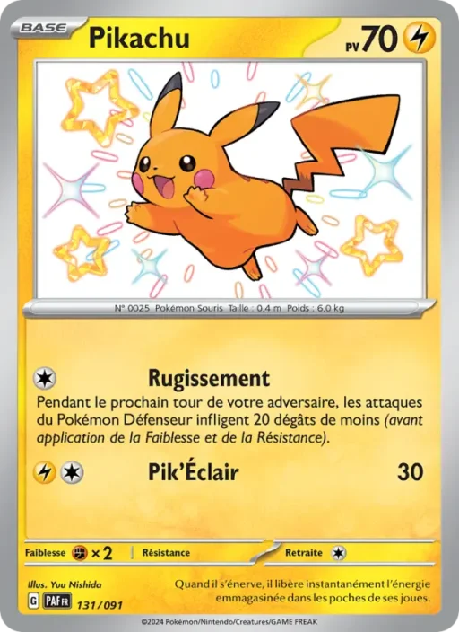 Carte Pokémon Pikachu 131/091 Shiny rare Destinées de Paldea