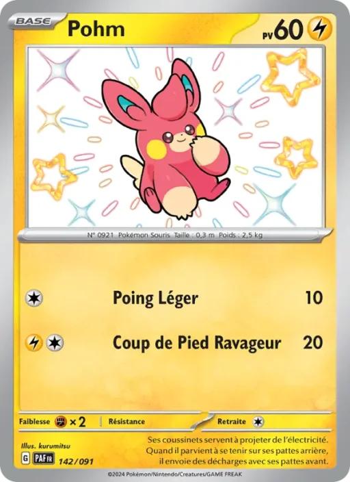 Carte Pokémon Pohm 142/091 Shiny rare Destinées de Paldea