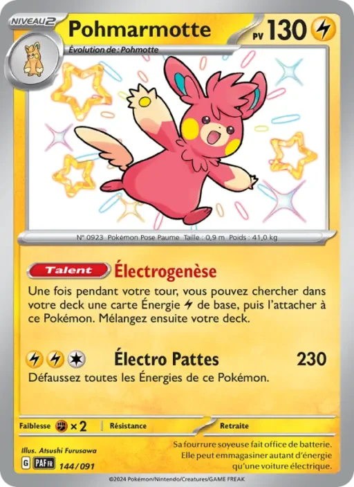 Carte Pokémon Pohmarmotte 144/091 Shiny rare Destinées de Paldea