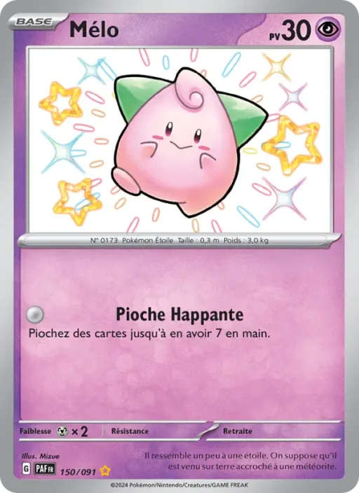 Carte Pokémon Mélo 150/091 Shiny rare Destinées de Paldea