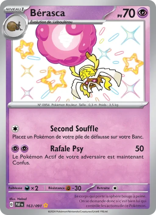 Carte Pokémon Bérasca 163/091 Shiny rare Destinées de Paldea