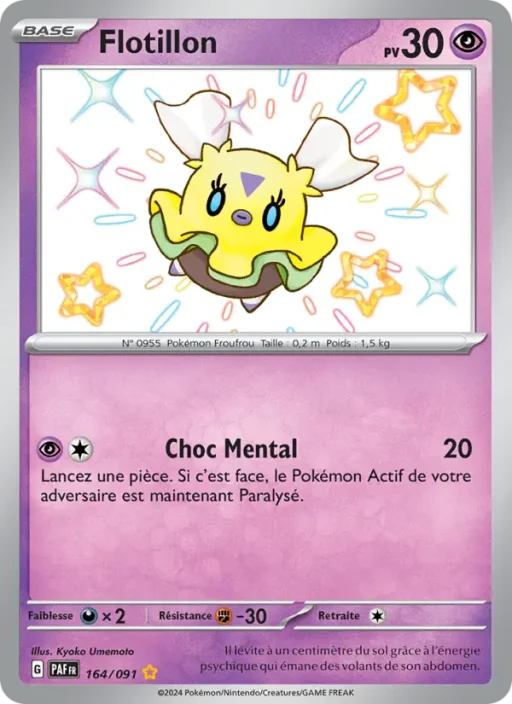 Carte Pokémon Flotillon 164/091 Shiny rare Destinées de Paldea