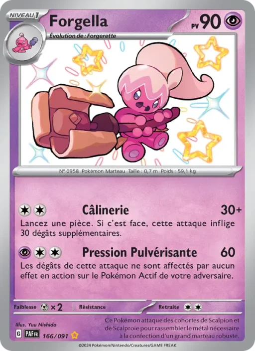Carte Pokémon Forgella 166/091 Shiny rare Destinées de Paldea