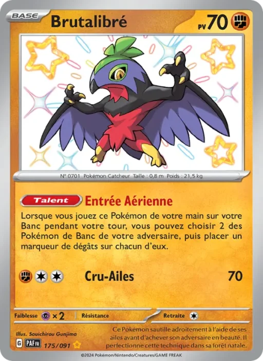 Carte Pokémon Brutalibré 175/091 Shiny rare Destinées de Paldea