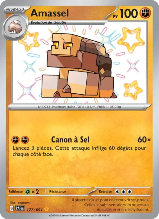 Carte Pokémon Amassel 177/091 Shiny rare Destinées de Paldea