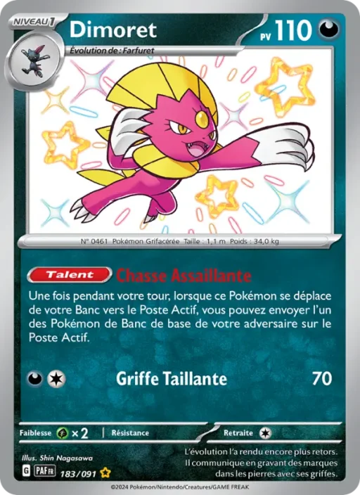Carte Pokémon Dimoret 183/091 Shiny rare Destinées de Paldea