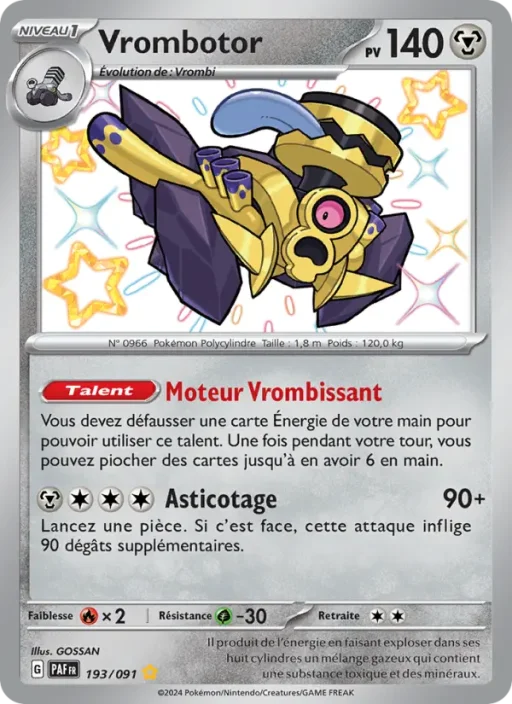 Carte Pokémon Vrombotor 193/091 Shiny rare Destinées de Paldea