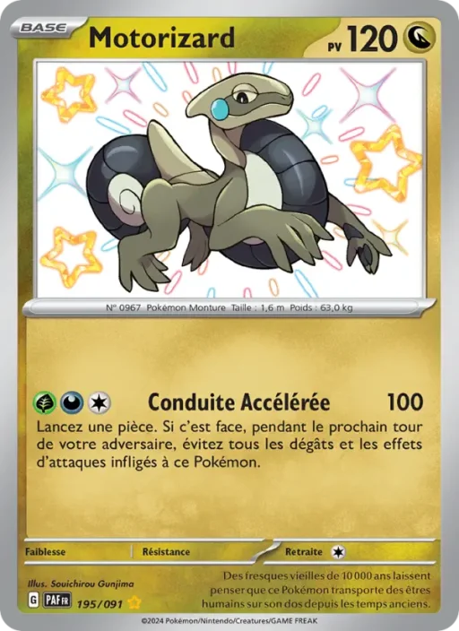 Carte Pokémon Motorizard 195/091 Shiny rare Destinées de Paldea