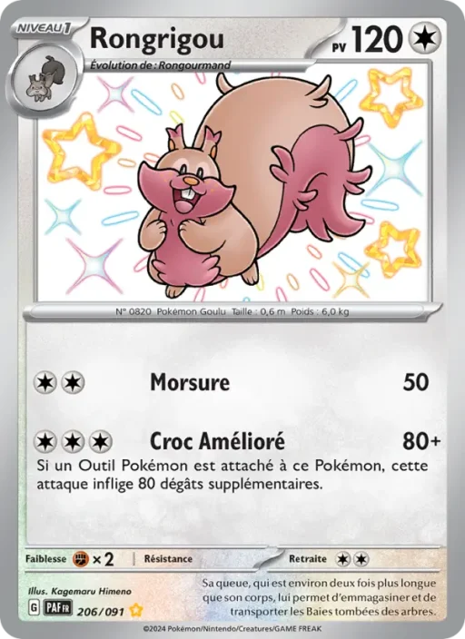 Carte Pokémon Rongrigou 206/091 Shiny rare Destinées de Paldea