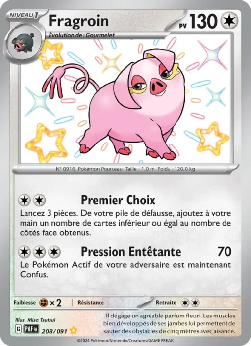 Carte Pokémon Fragroin 208/091 Shiny rare Destinées de Paldea