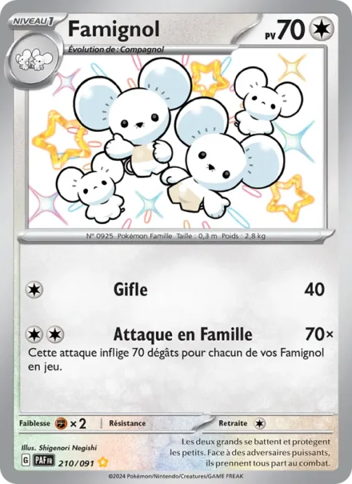 Carte Pokémon Famignol 210/091 Shiny rare Destinées de Paldea