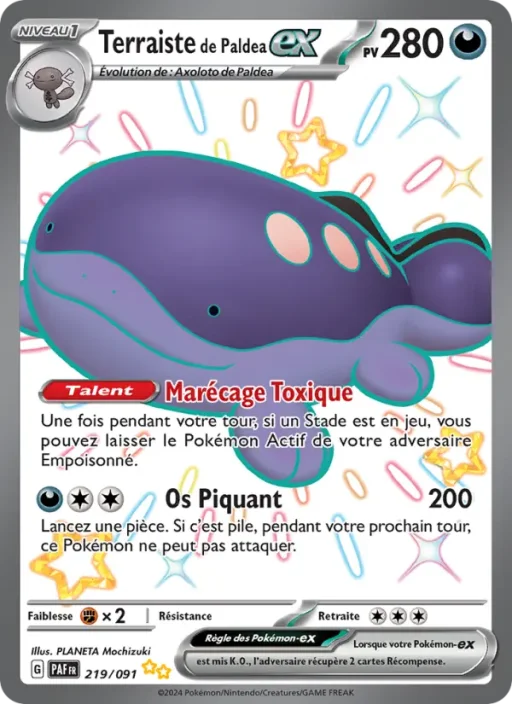 Carte Pokémon Terraiste de Paldea-ex 219/091 Chromatique ultra rare Destinées de Paldea