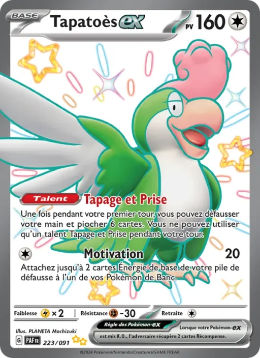 Carte Pokémon Tapatoès-ex 223/091 Chromatique ultra rare Destinées de Paldea