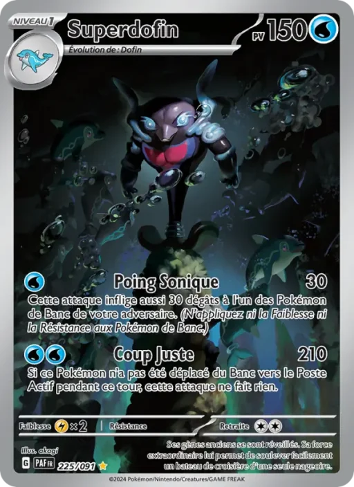 Carte Pokémon Superdofin 225/091 Illustration rare Destinées de Paldea