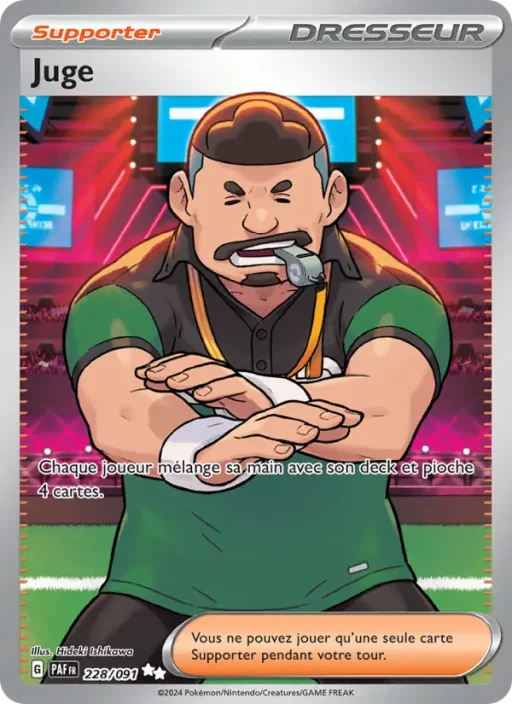 Carte Pokémon Juge 228/091 Ultra Rare Destinées de Paldea
