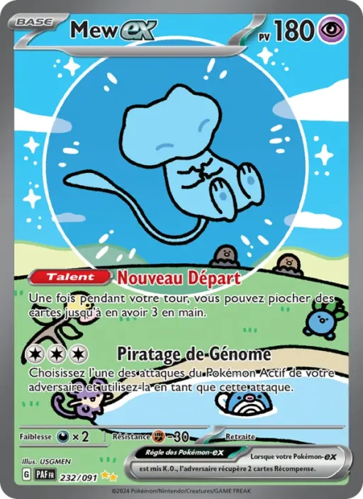 Carte Pokémon Mew-ex 232/091 Illustration spéciale rare Destinées de Paldea