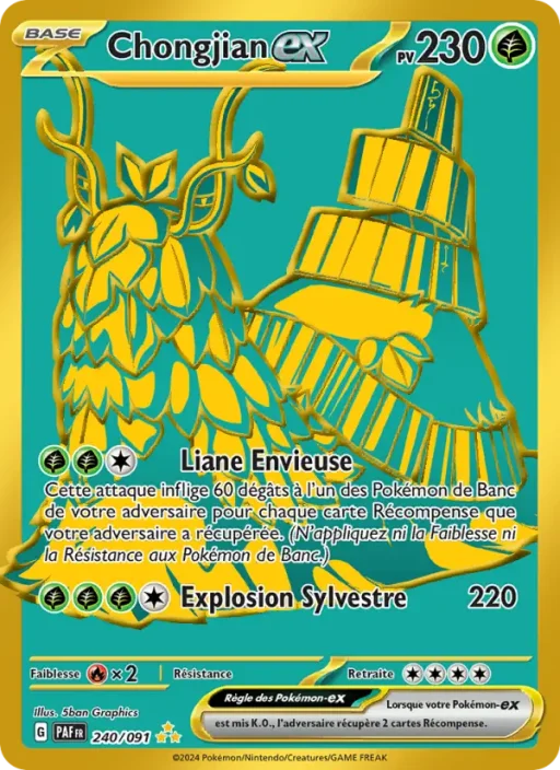 Carte Pokémon Chongjian-ex 240/091 Hyper rare Destinées de Paldea