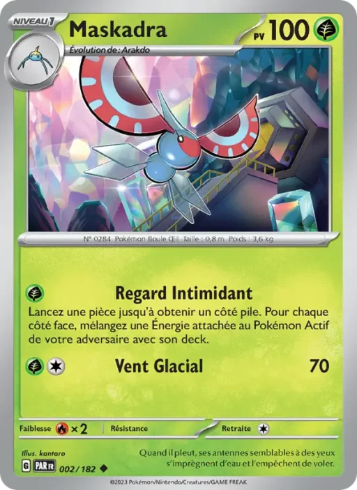 Carte Pokémon Maskadra 002/182 Peu Commune Faille Paradoxe