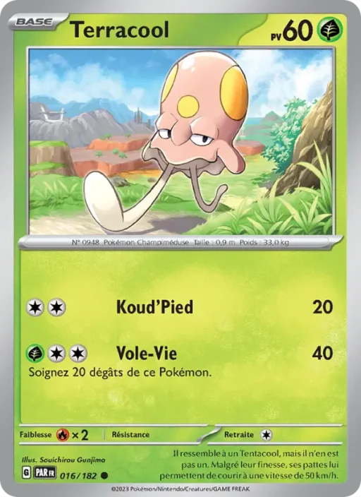Carte Pokémon Terracool 016/182 Commune Faille Paradoxe