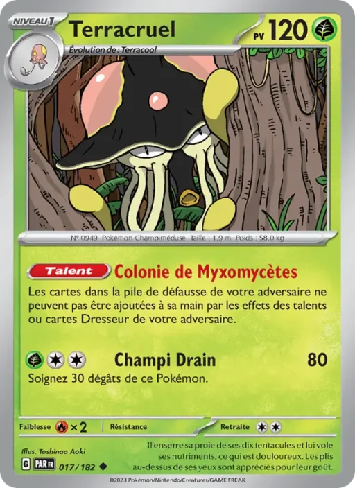 Carte Pokémon Terracruel 017/182 Peu Commune Faille Paradoxe