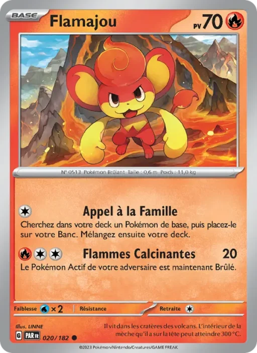 Carte Pokémon Flamajou 020/182 Commune Faille Paradoxe