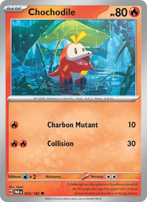 Carte Pokémon Chochodile 023/182 Commune Faille Paradoxe