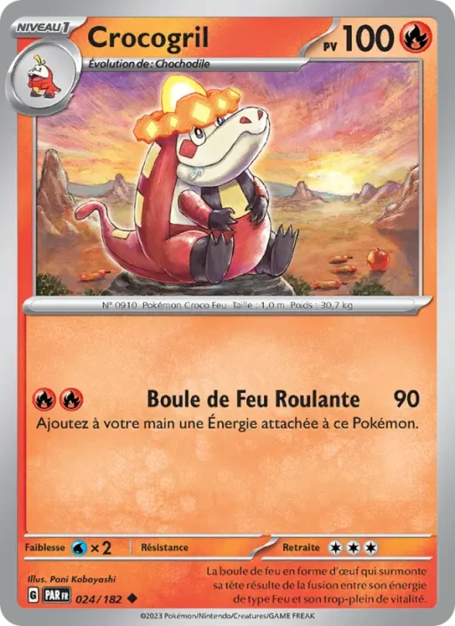 Carte Pokémon Crocogril 024/182 Peu Commune Faille Paradoxe