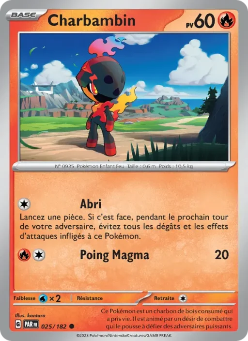 Carte Pokémon Charbambin 025/182 Commune Faille Paradoxe