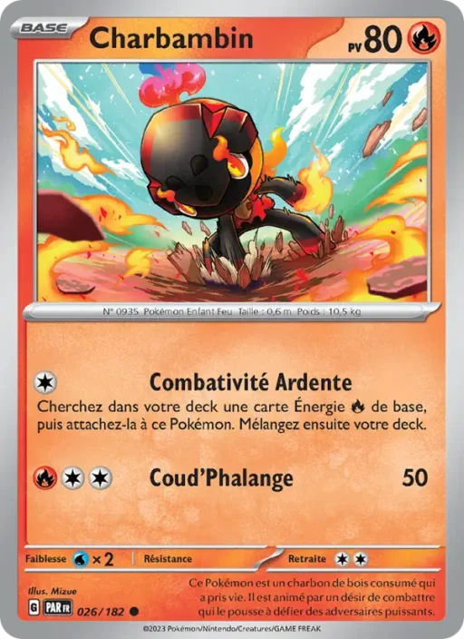Carte Pokémon Charbambin 026/182 Commune Faille Paradoxe