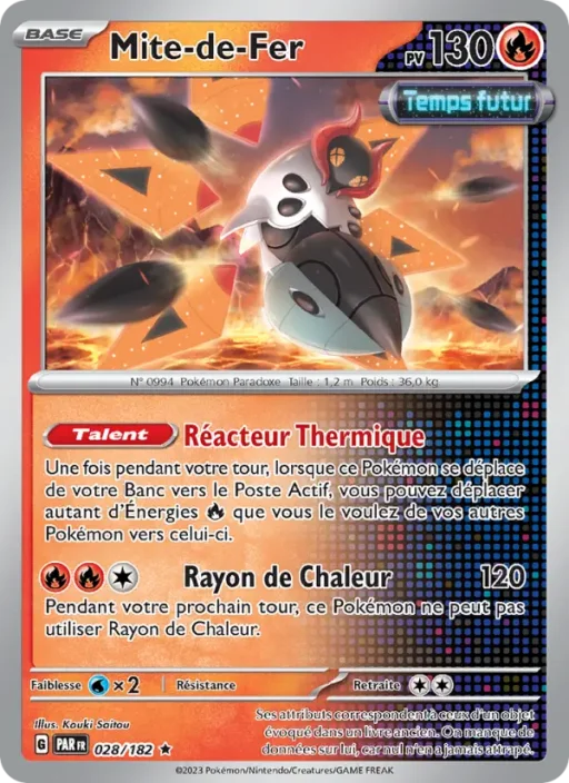 Carte Pokémon Mite-de-Fer 028/182 Rare Faille Paradoxe