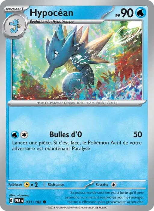 Carte Pokémon Hypocéan 031/182 Commune Faille Paradoxe
