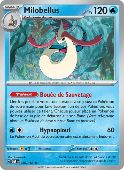 Carte Pokémon Milobellus 036/182 Rare Faille Paradoxe
