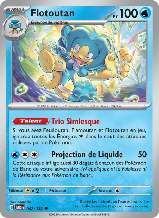 Carte Pokémon Flotoutan 042/182 Peu Commune Faille Paradoxe