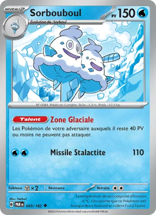 Carte Pokémon Sorbouboul 045/182 Peu Commune Faille Paradoxe