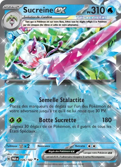 Carte Pokémon Sucreine-ex 046/182 Double rare Faille Paradoxe