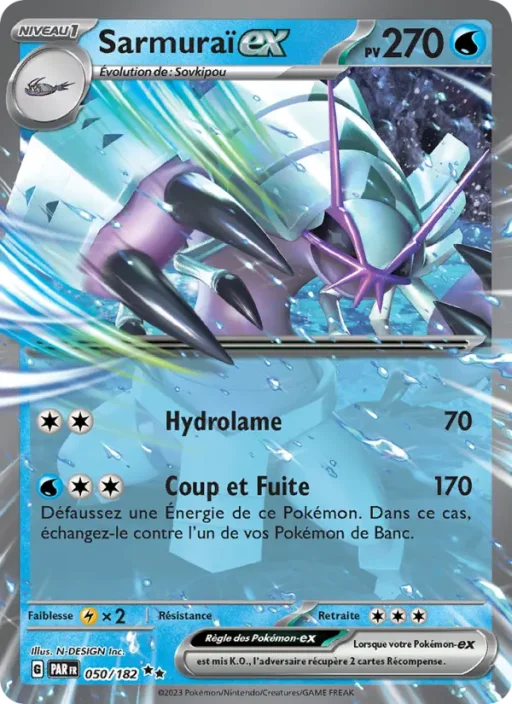 Carte Pokémon Sarmuraï-ex 050/182 Double rare Faille Paradoxe