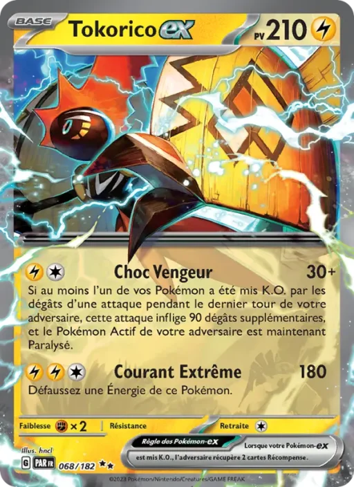 Carte Pokémon Tokorico-ex 068/182 Double rare Faille Paradoxe