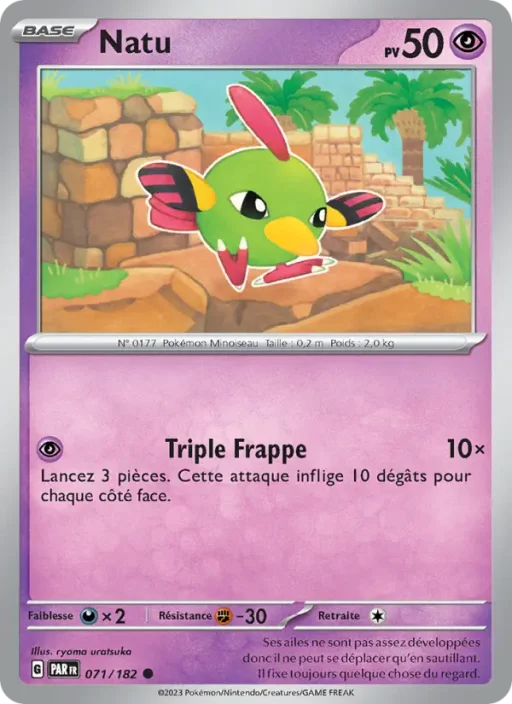 Carte Pokémon Natu 071/182 Commune Faille Paradoxe