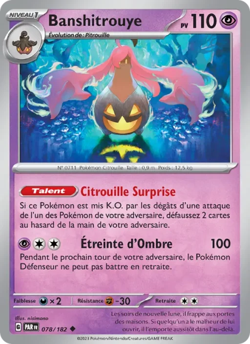 Carte Pokémon Banshitrouye 078/182 Peu Commune Faille Paradoxe