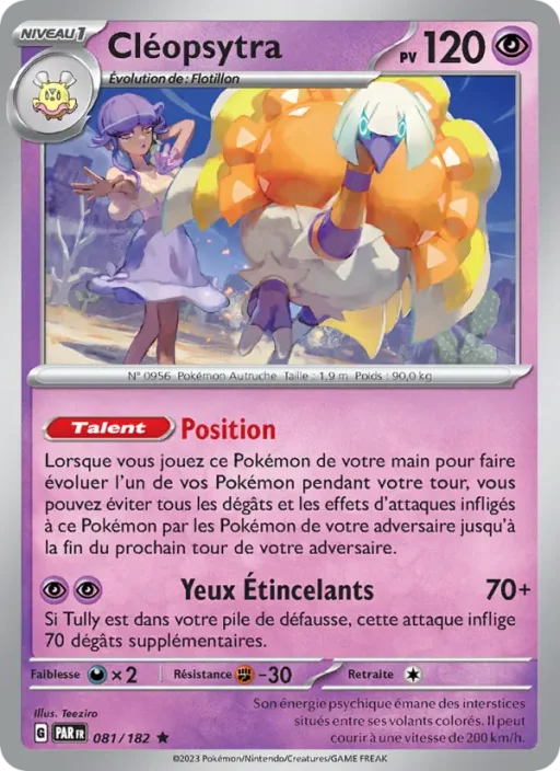 Carte Pokémon Cléopsytra 081/182 Rare Faille Paradoxe
