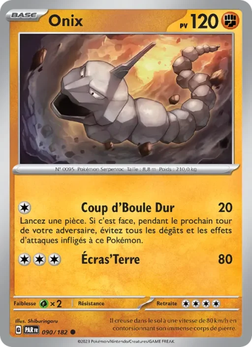 Carte Pokémon Onix 090/182 Commune Faille Paradoxe