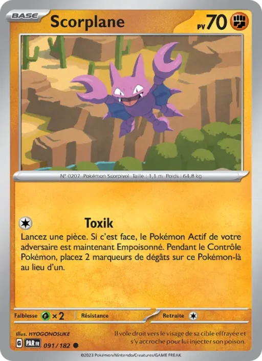 Carte Pokémon Scorplane 091/182 Commune Faille Paradoxe
