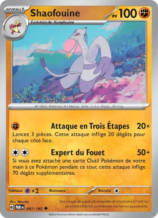 Carte Pokémon Shaofouine 097/182 Peu Commune Faille Paradoxe